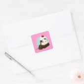 Brownie Sundae Vierkante Sticker (Envelop)
