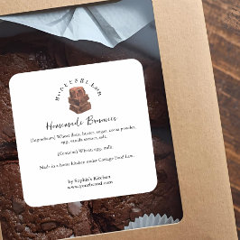 Brownie Watercolor Minimalistische Bakkerij Ingred Vierkante Sticker