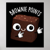 Brownie wijst grappige snackwoordspeling Dark BG Poster (Voorkant)