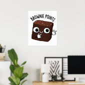 Brownie wijst grappige snackwoordspeling poster (Thuiskantoor)