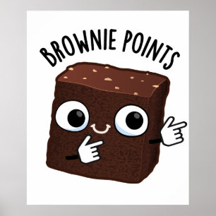Brownie wijst grappige snackwoordspeling poster