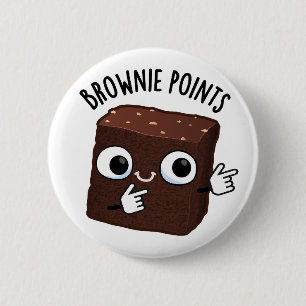 Browniepunten Funny Snack Grappige Pun Ronde Button 5,7 Cm