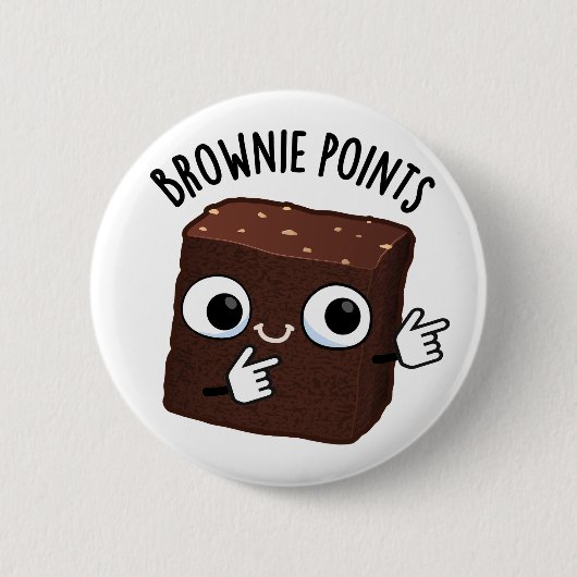 Browniepunten Funny Snack Grappige Pun Ronde Button 5,7 Cm (Voorkant)