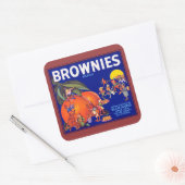 Brownies Brand California Sinaasappels Vierkante Sticker (Envelop)