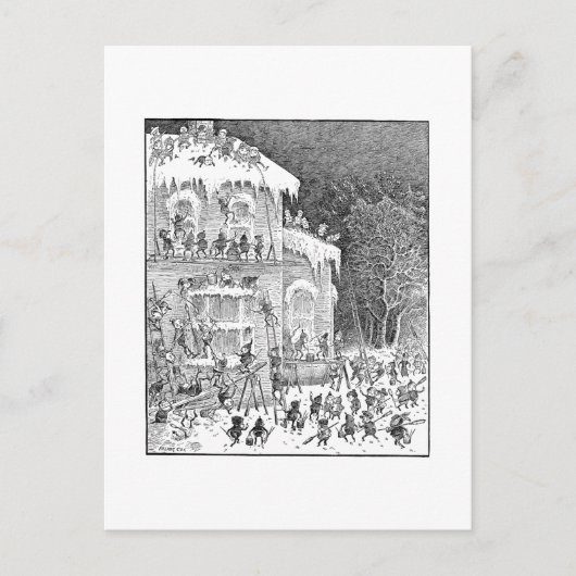 Brownies Decorating House for Winter Briefkaart (Voorkant)