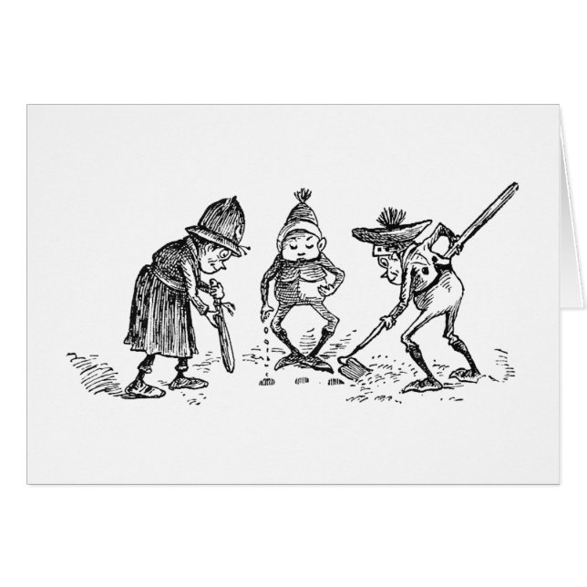 Brownies die gezamenlijk zaaigoed planten (Voorkant Horizontaal)