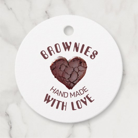 Brownies handgemaakt met liefde bedankjes labels (Voorkant)