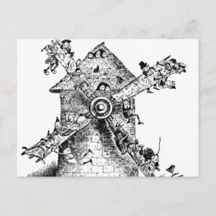 Brownies in een windmolen in Nederland Briefkaart