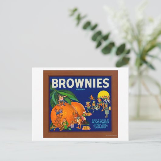 Brownies merk Citrus Crate Label Briefkaart (Staand voorkant)