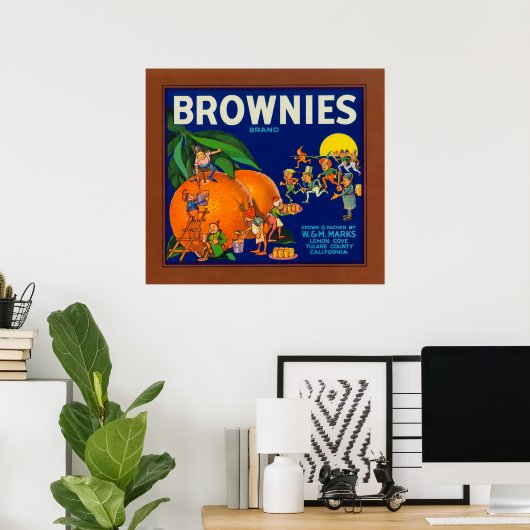Brownies merk Citrus Crate Label Poster (Thuiskantoor)