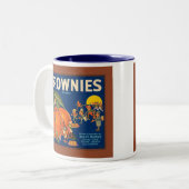 Brownies Merk  Fruitkratenlabel Tweekleurige Koffiemok (Voorkant links)