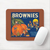 Brownies Merk Sinaasappel Krat Label Mousepad Muismat (Met muis)