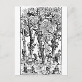 Brownies plukken appels in boomgaarden briefkaart (Voorkant)