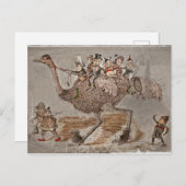 Brownies Riding een struisvogel Feestdagenkaart (Voorkant / Achterkant)