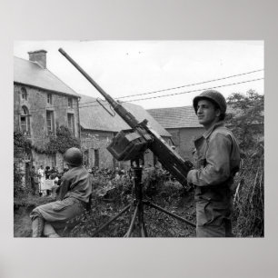 Browning 50 cal M2 Machine Pistool Wereldoorlog II Poster