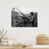 Browning 50 cal M2 Machine Pistool Wereldoorlog II Poster (Keuken)