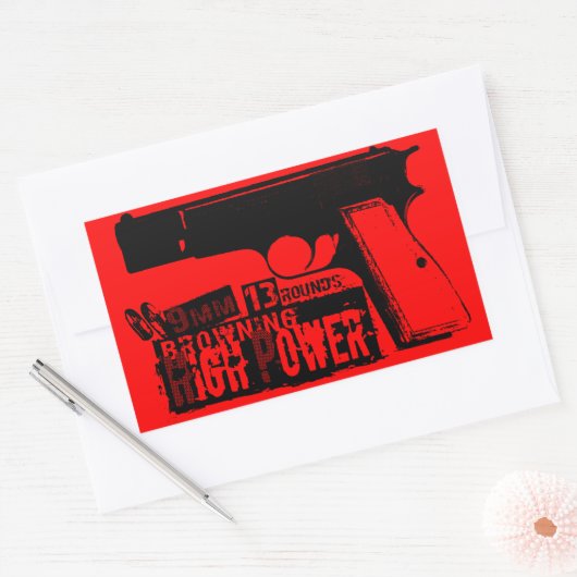Browning Hi-Power Rechthoekige Sticker (Envelop)