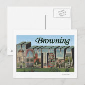 Browning, Montana - grote letterscènes Briefkaart (Voorkant / Achterkant)