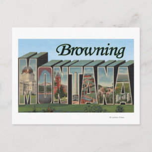 Browning, Montana - grote letterscènes Briefkaart