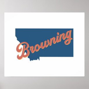 Browning, Montana staat afdrukken Poster