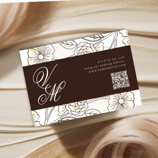 Browning On Love Wedding QR code RSVP kaart