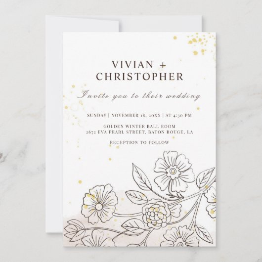 Browning op liefde bruiloft uitnodiging (Voorkant)