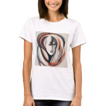 Brownish Abstract Elegant Gezicht T-shirt