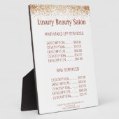 Brownish Glittery Hair Makeup SPA Salon Price Menu Fotoplaat (Zijkant)
