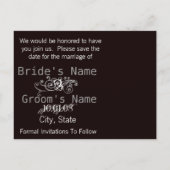 Brownish zwarte achtergrondkleur aankondigingskaart (Achterkant)