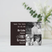 Brownish zwarte achtergrondkleur aankondigingskaart (Staand voorkant)