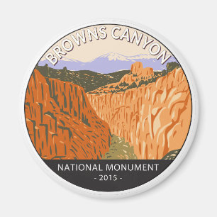 Browns Canyon National Monument Colorado Retro Magneet