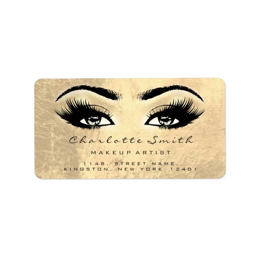 Browns Faux Gold Makeup Lashes Bridal Beauty RVP Etiket (Voorkant)