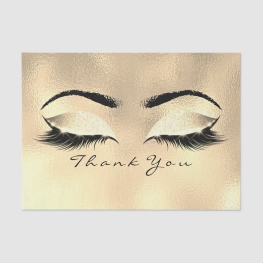 Browns Gold Glitter Dank je ogen wimpers Tissuepapier (Voorkant)