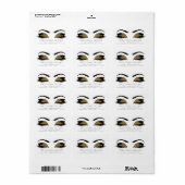 Browns Gold Makeup Lash Return Address Labels RSVP (Full Sheet)