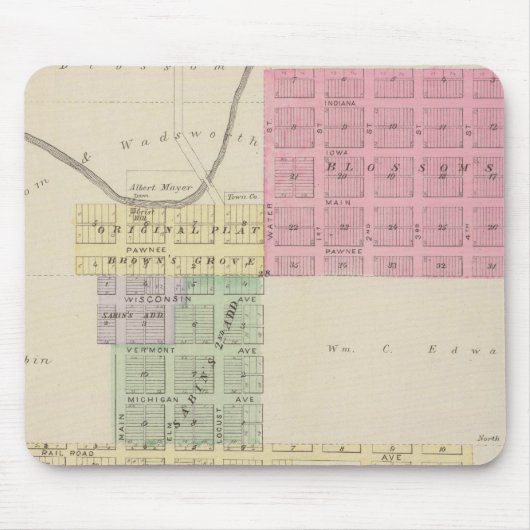 Browns Groveand Burdett, Kansas Muismat (Voorkant)