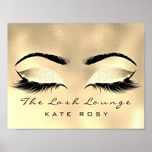 Browns naam Makeup Artist Beauty Studio Lashes Poster (Voorkant)