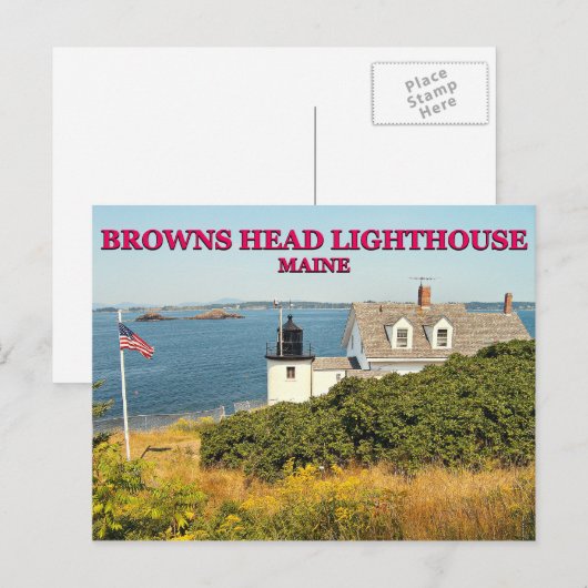 Browns vuurtoren, Maine Briefkaart (Voorkant / Achterkant)