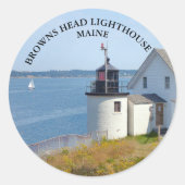 Browns vuurtoren Maine Grote Stickers (Voorkant)