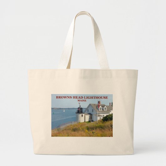 Browns vuurtoren, Maine Jumbo Canvas tas (Voorkant)