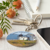 Browns vuurtoren, Maine Round Sleutelhanger (Zijkant)