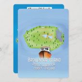 Brownsea Island map, Poole, dorset, Engeland. (Voorkant / Achterkant)