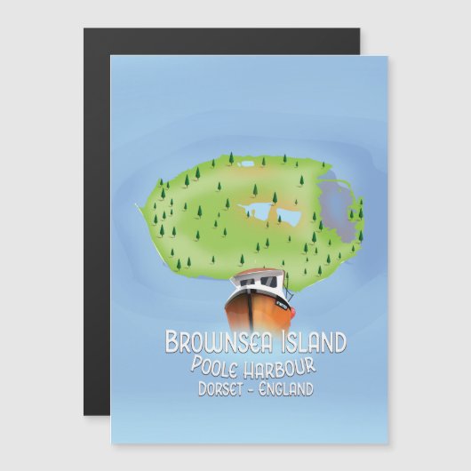 Brownsea Island map, Poole, dorset, Engeland. (Voorkant / Achterkant)