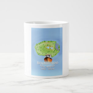 Brownsea Island map, Poole, dorset, Engeland. Grote Koffiekop