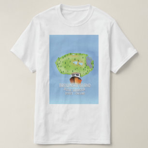 Brownsea Island map, Poole, dorset, Engeland. T-shirt