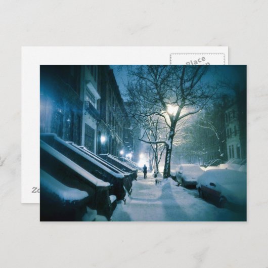 Brownstenen geblankeerd met sneeuw briefkaart (Voorkant / Achterkant)