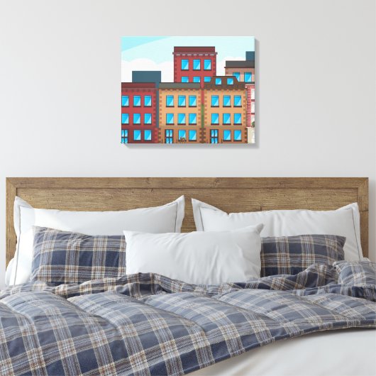 Brownstone Build Canvas Afdruk (Insitu (Slaapkamer))