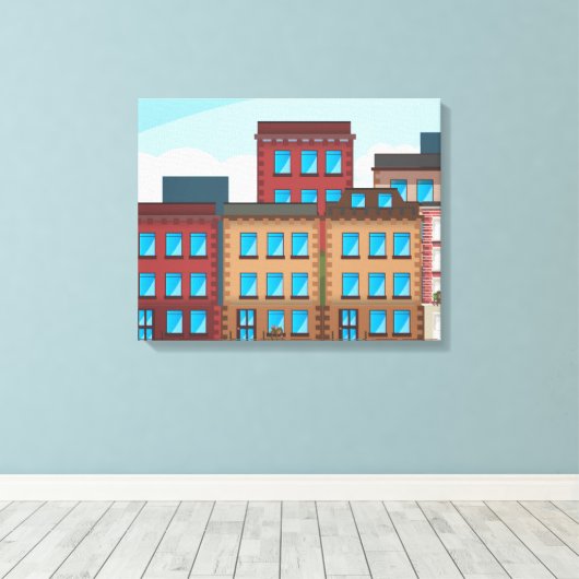 Brownstone Build Canvas Afdruk (Insitu (Houten vloer))