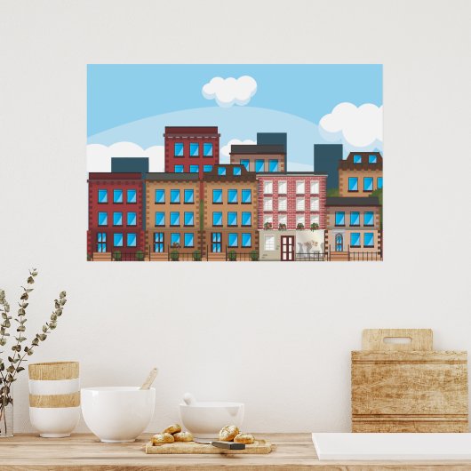 Brownstone Build Poster (Keuken)