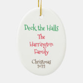 Brownstone Kerstmis Whimsical Hand Drawn Keramisch Ornament (Achterkant)