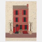 Brownstone met gebotte bomen fleece deken (Voorkant)